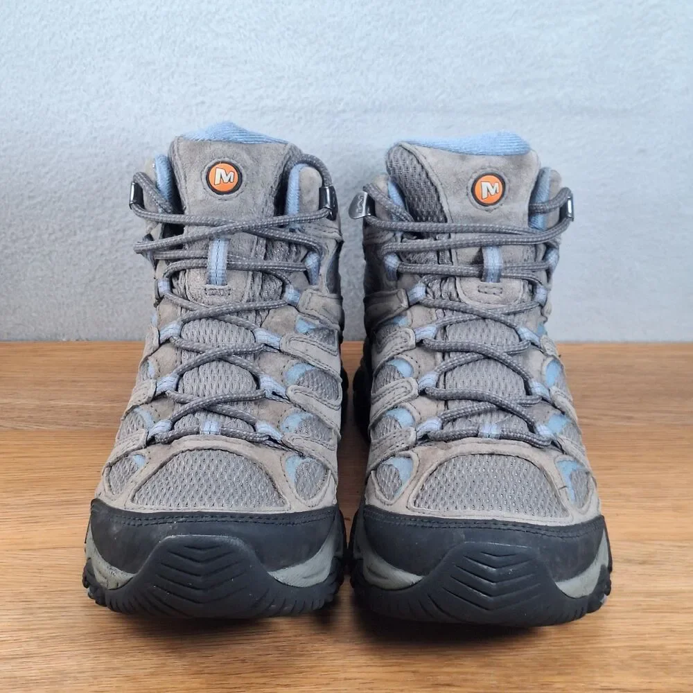 Merrell Moab 3 Mid WP Women's 8 Wide Waterproof Hiking Boots Granite Shoes
